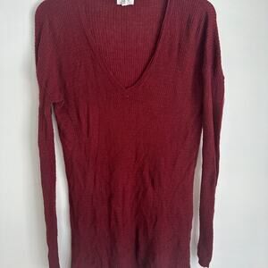 SOFT JOIE women’s small burgundy thin knit tunic Sweater